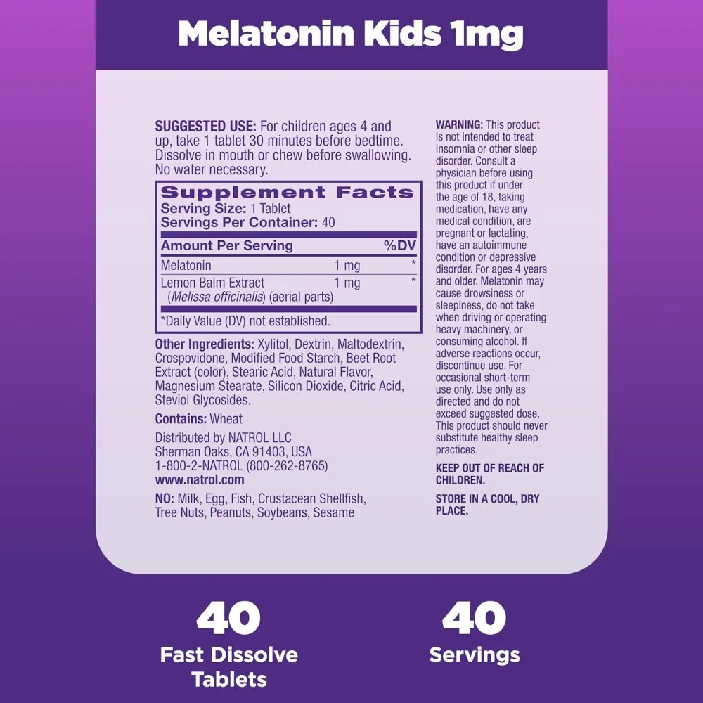 Natrol Kids Melatonin (40 Tablets, Strawberry) – Image 6