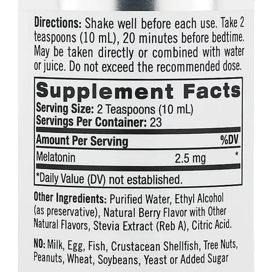 Natrol Liquid Melatonin 2,5 mg (237 ml, Berry) – Image 5