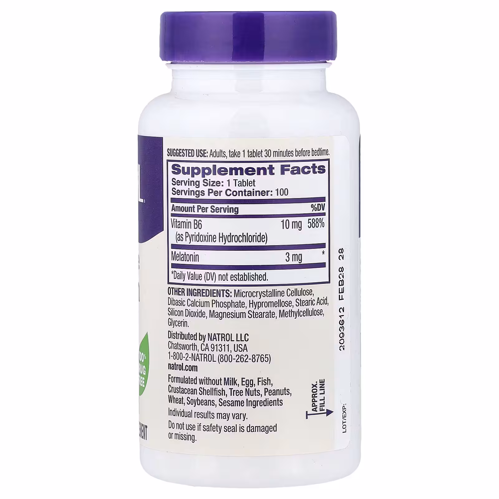 Natrol Melatonin Time Release 3 mg (100 Tablets) – Image 2