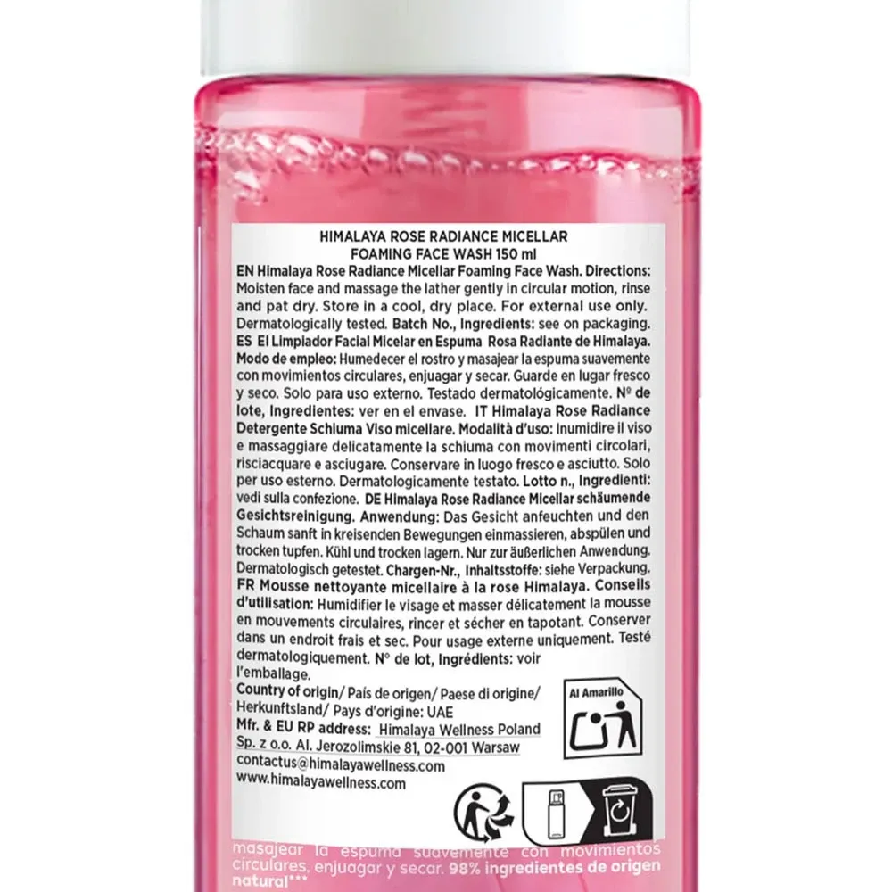Rose Radiance Micellar Foaming Face Wash - 150 ml. – Image 2