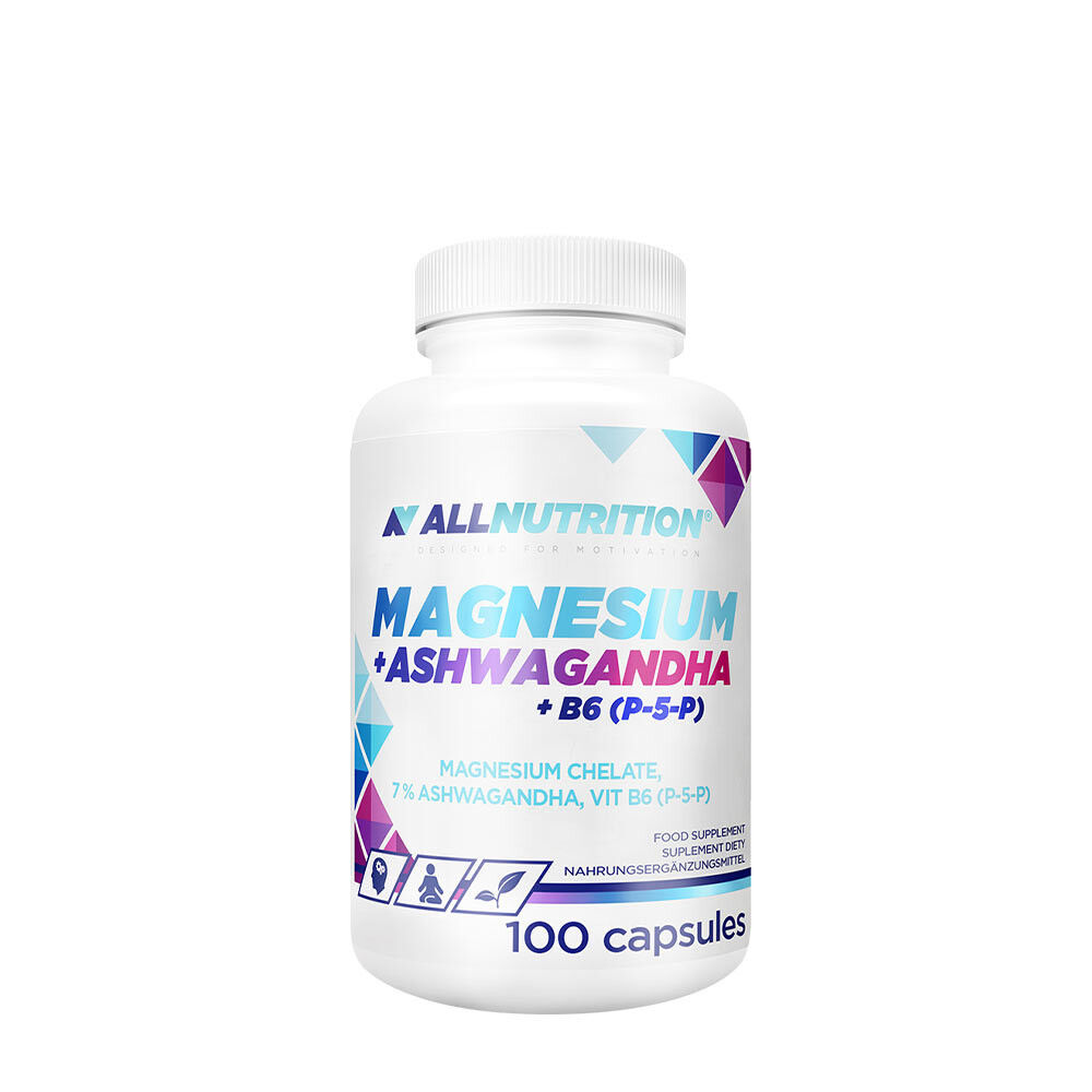 ALLNUTRITION Magnésium + Ashwagandha + Vitamine B6 (P-5-P) (100 gélules) - Viking Supplements