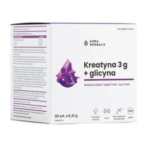 AURA HERBALS Créatine monohydrate 3 g + Glicyne, sachets (30 pièces) - Viking Supplements