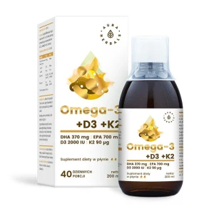 AURA HERBALS Oméga-3 - 370 DHA / 700 EPA + D3 2 000 UI + K2 (200 ml / 6