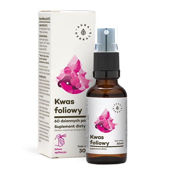 AURA HERBALS Vitamin B9, folinsyre, spray (30 ml / 1 fl. oz.) billede