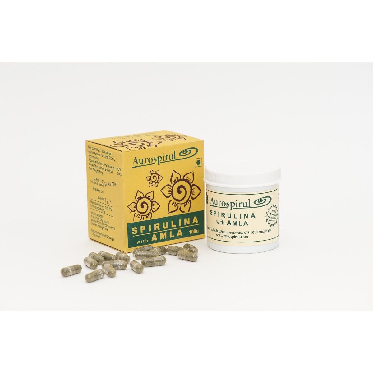 AUROSPIRUL : spiruline à l'amla (100 gélules) - Viking Supplements