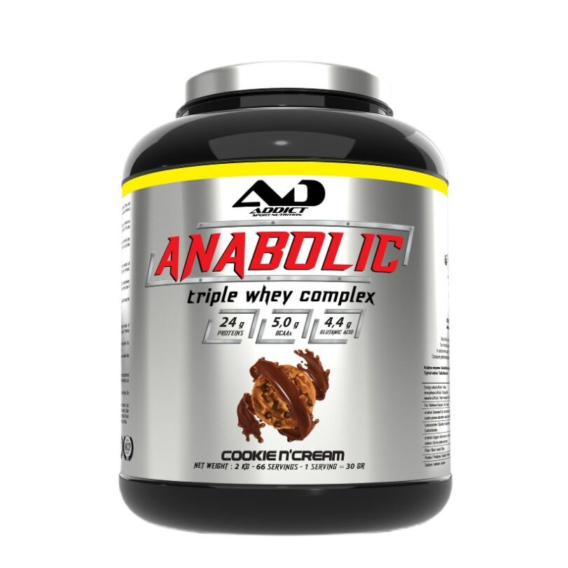 Addict Sport Nutrition Anabolic Triple Whey Complex, Cookie NCream 2000 g