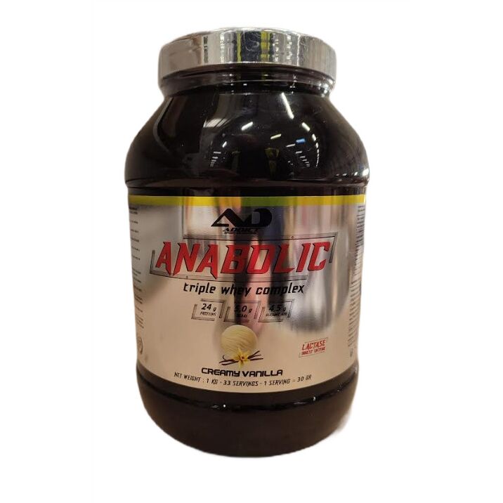 Addict Sport Nutrition - Anabolsk Triple Whey Kompleks, Creme-vanilje + 1000g