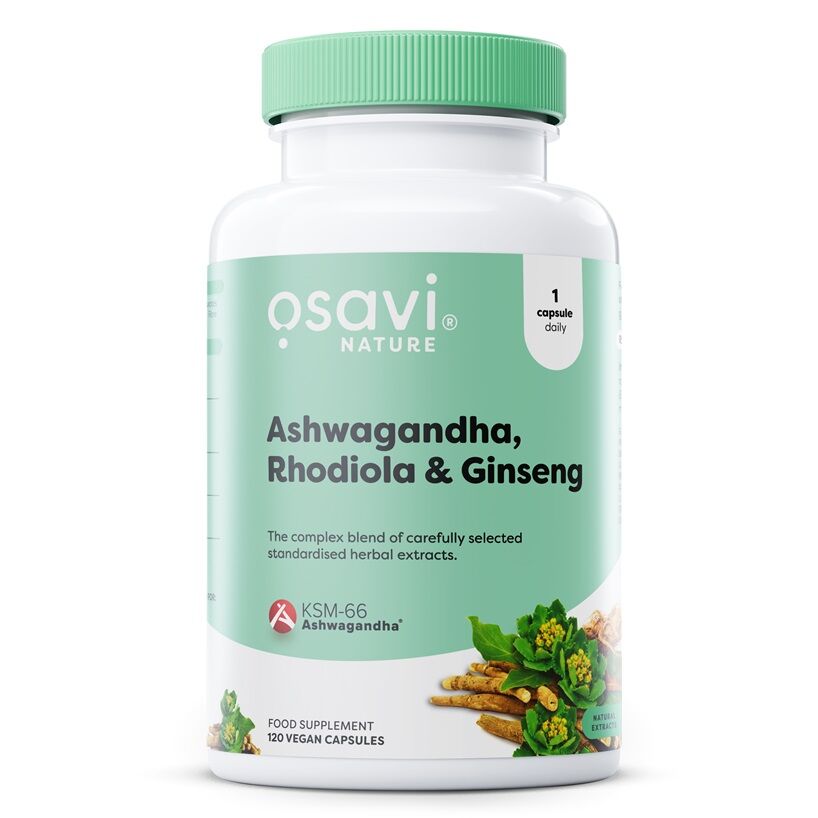 Ashwagandha + Rhodiola et Ginseng - 120 gélules végétaliennes - Viking Supplements