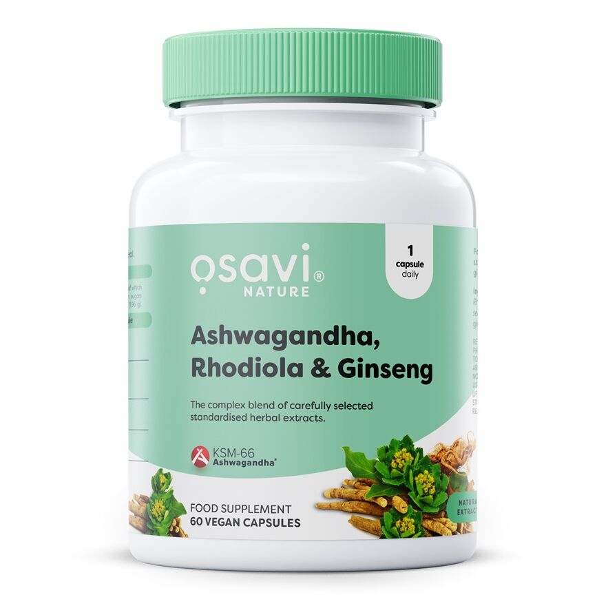 Ashwagandha + Rhodiola et Ginseng - 60 gélules végétaliennes - Viking Supplements