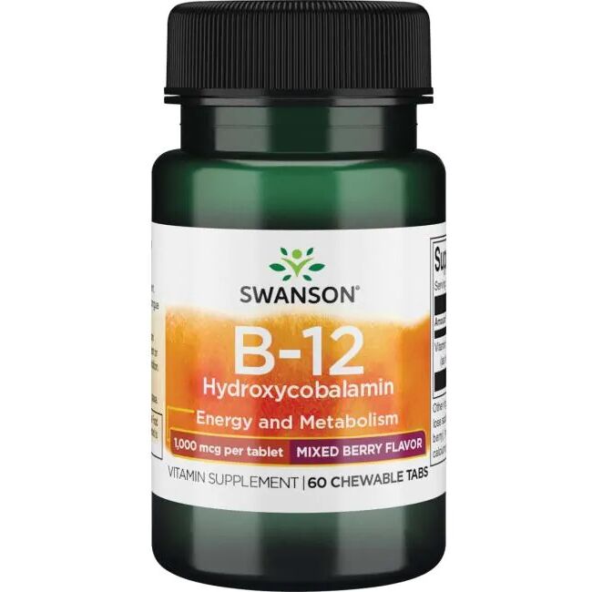 Swanson - B-12 Hydroxycobalamin, 1000mcg - 60 chewable tablets