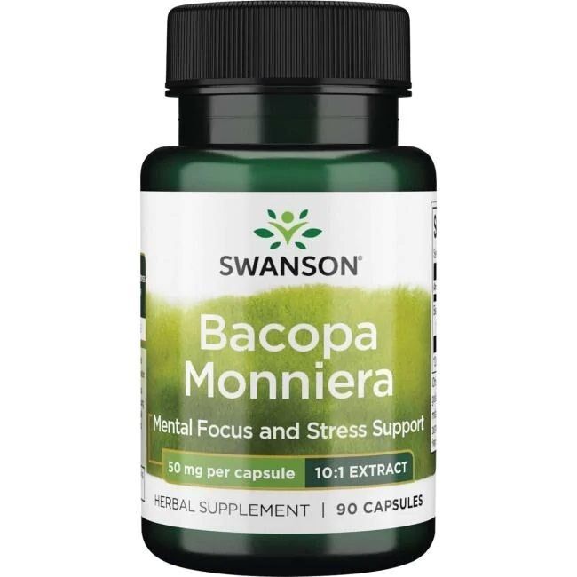 Swanson - Bacopa Monnieri 10:1 Ekstrakt 50 mg - 90 kapsler