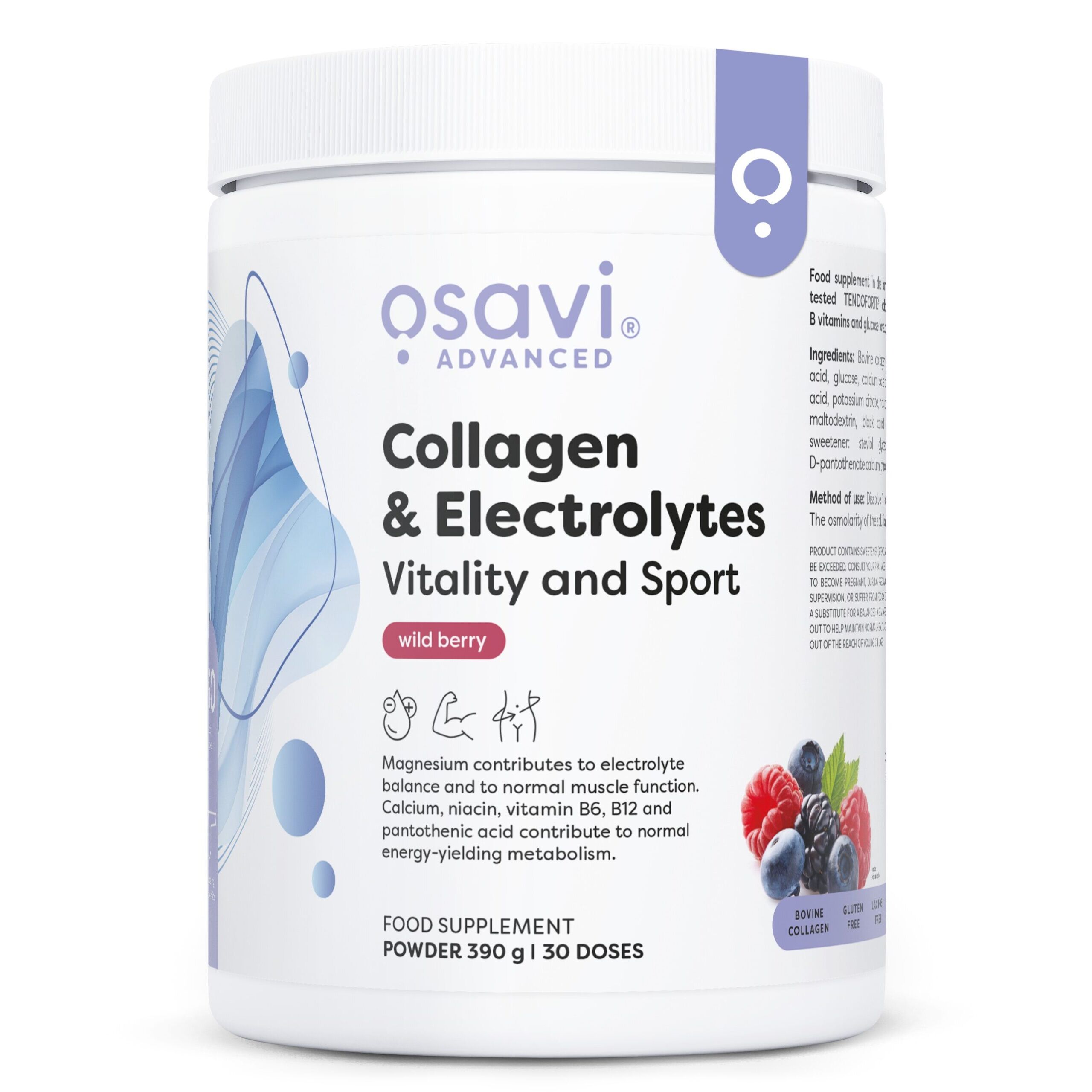 Osavi - Collagen Electrolytes Vitality and Sport, Wild Berry - 390g