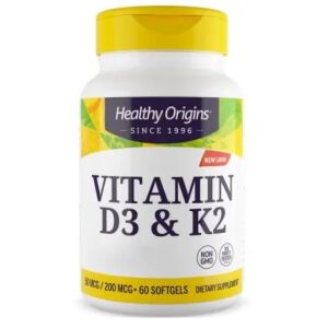 HEALTHY ORIGINS Vitamine D3 et K2 (60 gélules) - Viking Supplements