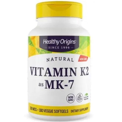 HEALTHY ORIGINS Vitamine K2 Mk7 100 mcg (180 gélules) - Viking Supplements