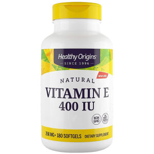 Healthy Origins Natural Vitamin E 400 IU 180 softgels - Viking Supplements