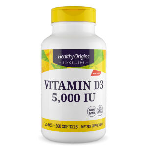 Healthy Origins Vitamine D3 5 000 UI, 360 gélules molles - Viking Supplements