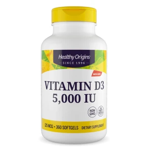 Healthy Origins Vitamine D3 5 000 UI, 360 gélules molles - Viking Supplements