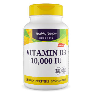 Healthy Origins Vitamine D3 Depot 10 000 UI, 120 gélules molles - Viking Supplements