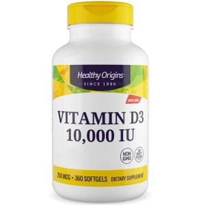 Healthy Origins Vitamine D3 Depot 10 000 UI, 360 gélules molles - Viking Supplements