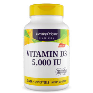 Healthy Origins Vitamine D3 Depot 5 000 UI, 120 gélules molles - Viking Supplements