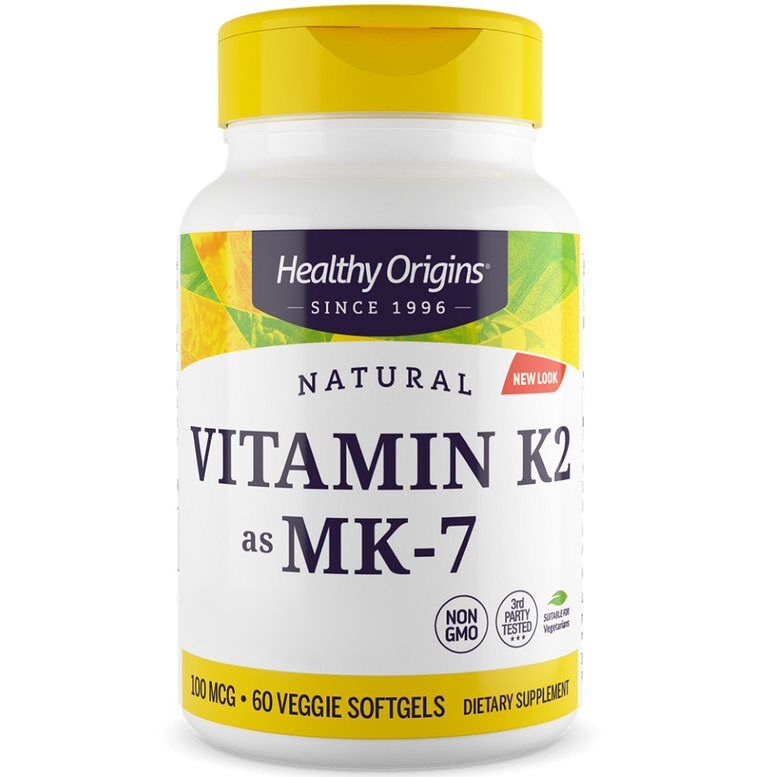 Healthy Origins Vitamine K2 MK7 100 mcg, 60 gélules molles - Viking Supplements
