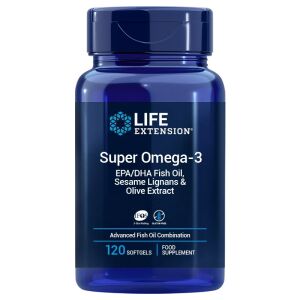 LIFE EXTENSION Super Oméga-3 EPA/DHA aux lignanes de sésame et à l'extrait d'olive – Version UE (120 gélules à enrobage entérique) - Viking Supplements