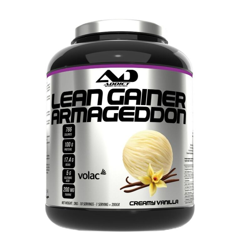 Addict Sport Nutrition - Lean Gainer Armageddon Creme-vanilje + 2000g