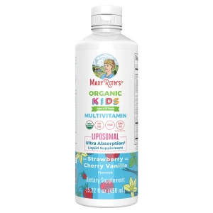 Multivitamines liposomales pour enfants « Liquid Kids » de Mary Ruth, saveur fraise-cerise-vanille, 15,22 oz (450 ml) - Viking Supplements