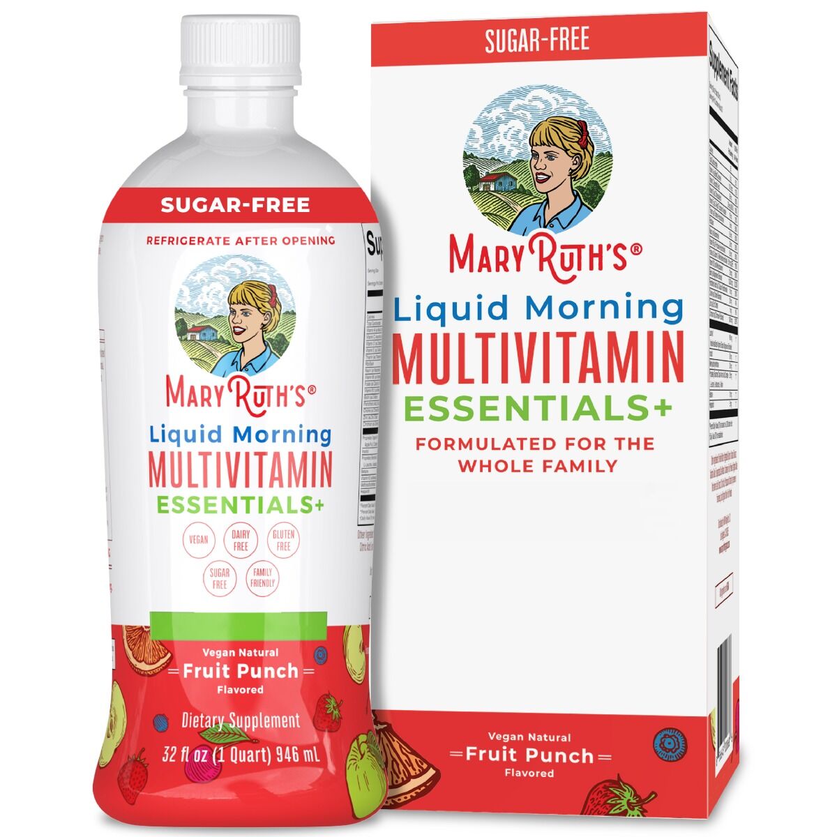 Multivitamines liquides « Morning » de MaryRuth, saveur « Fruit Punch », 32 oz (946 ml) - Viking Supplements