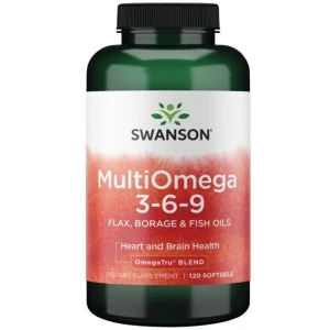 MultiOmega 3-6-9 - Huiles de lin, de bourrache et de poisson - 120 gélules molles - Viking Supplements