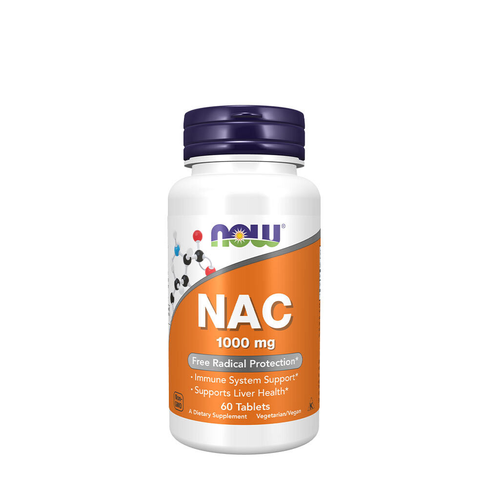 NOW – NAC Acetyl-Cysteine 1000 mg, 60 tabletter