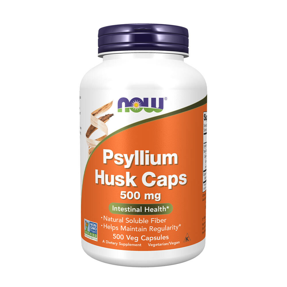 NOW Psylliumskaller 500 mg (500 vegetabilske kapsler)