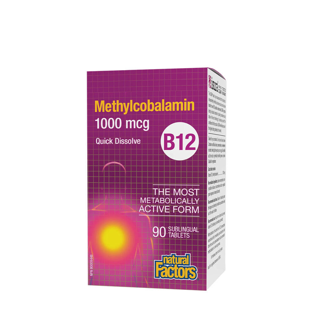 Natural Factors B12 Méthylcobalamine 1 000 mcg (90 comprimés) - Viking Supplements