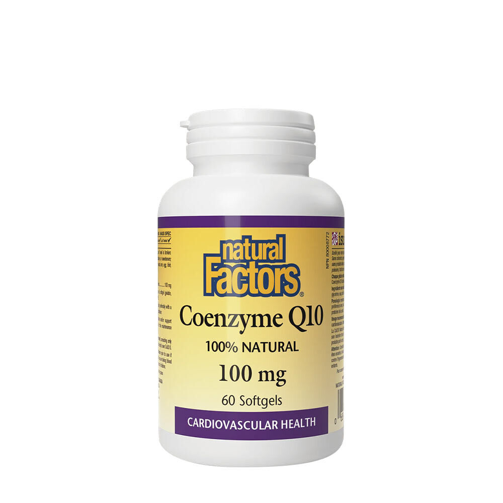 Natural Factors Coenzym Q10 100 % Natural 100 mg (60 bløde kapsler)