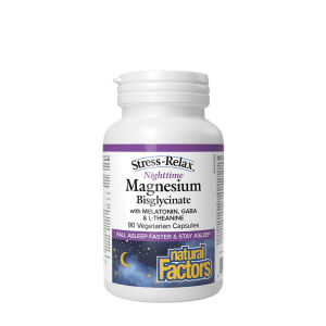 Natural Factors Stress-Relax : bisglycinate de magnésium pour la nuit (90 gélules) - Viking Supplements