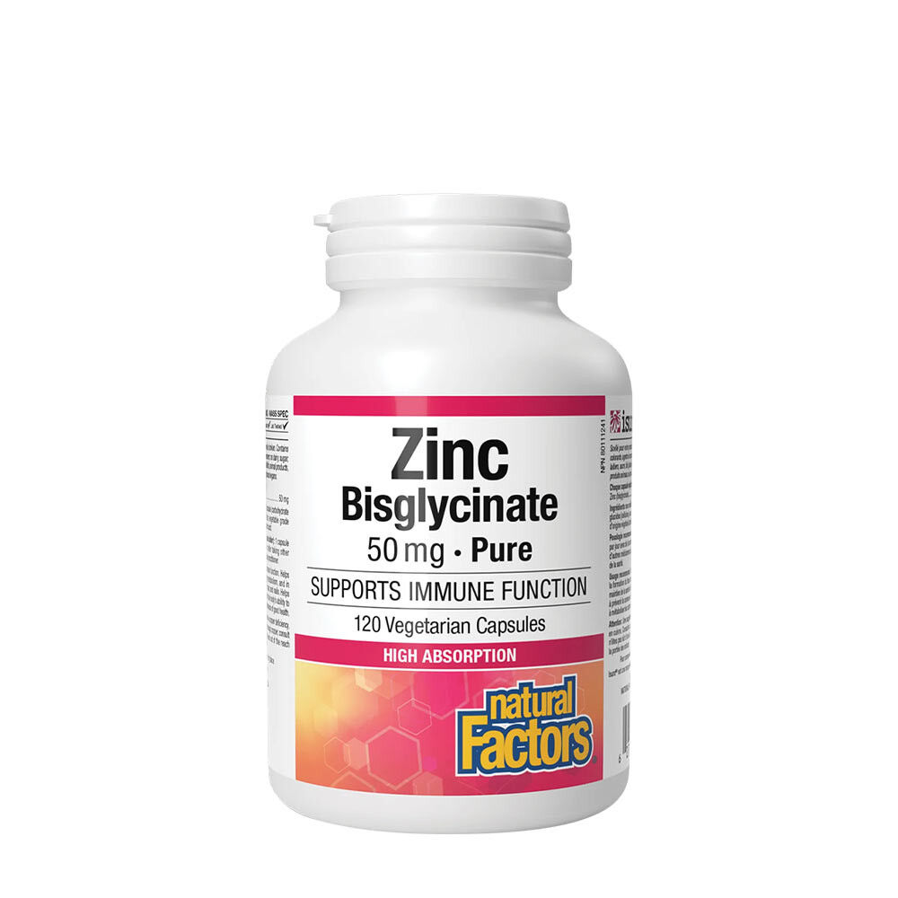 Natural Factors - Bisglycinate de zinc 50 mg (120 gélules) - Viking Supplements