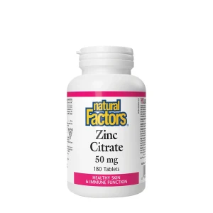 Natural Factors - Citrate de zinc 50 mg (180 comprimés) - Viking Supplements