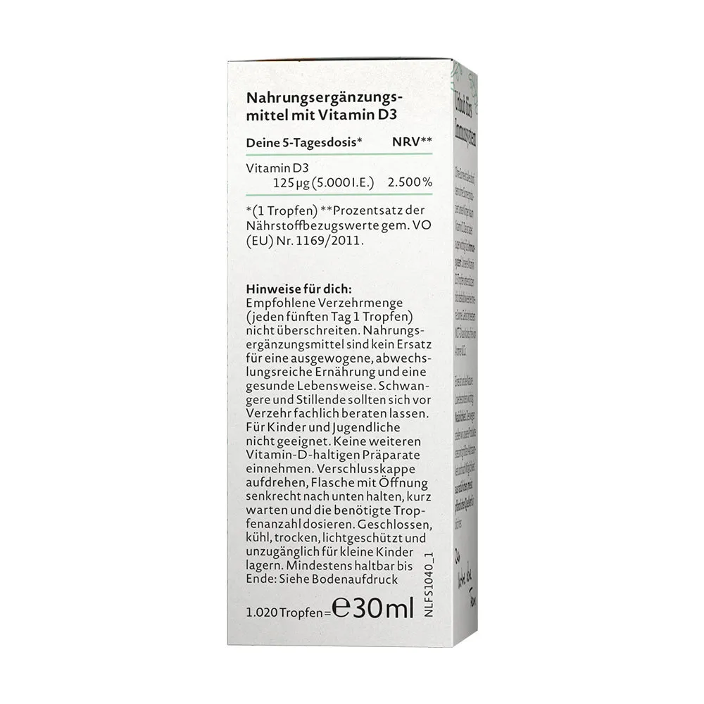 Nature Love Vitamin D3 5000 IU (30 ml) – Image 2