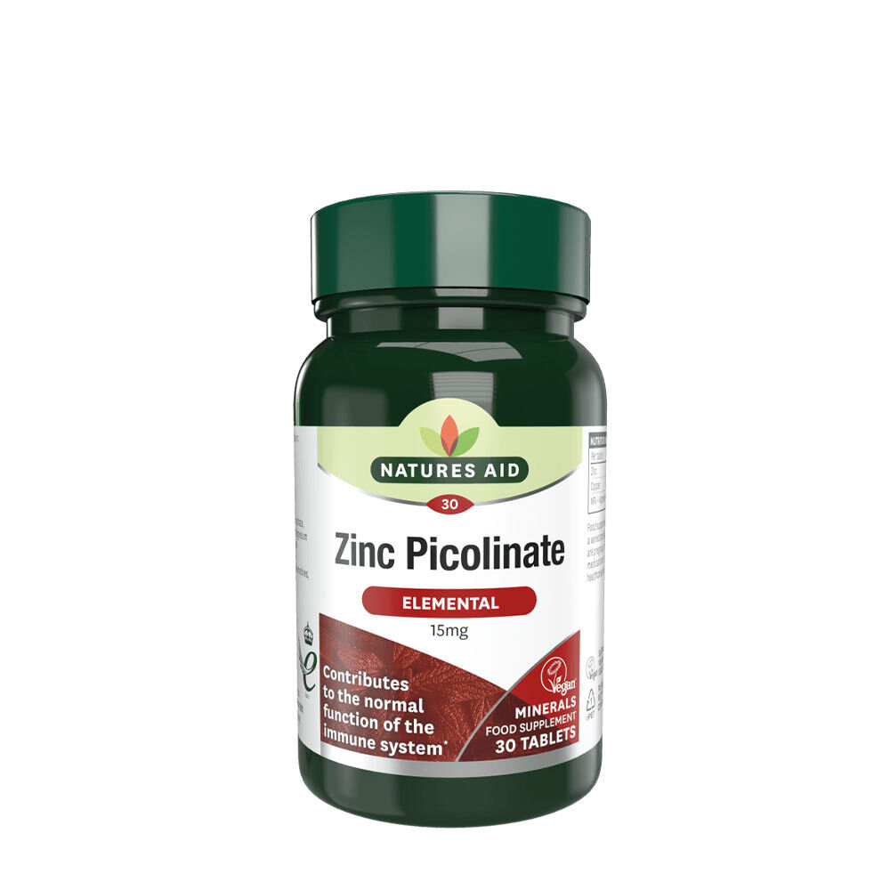 Natures Aid - Picolinate de zinc 15 mg (30 comprimés) - Viking Supplements
