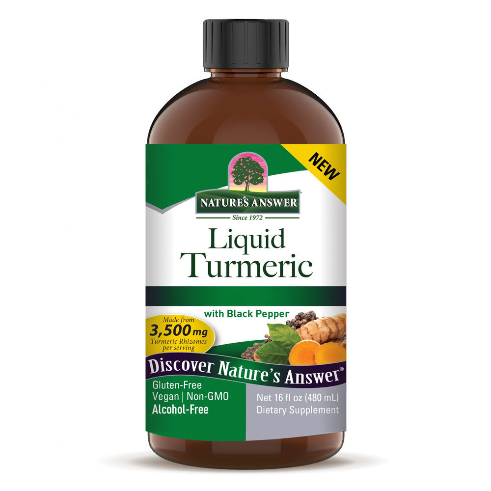 Natures Answer Flydende gurkemeje med sort peber 3500 mg 16 oz (480 ml)