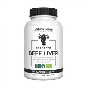 Nordic Kings 100% Foie de bœuf bio issu d'animaux nourris à l'herbe – 180 gélules - Viking Supplements