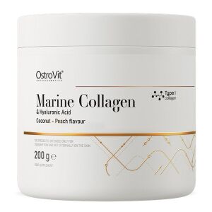 OSTROVIT Collagène marin et acide hyaluronique, noix de coco et pêche (200 g) - Viking Supplements