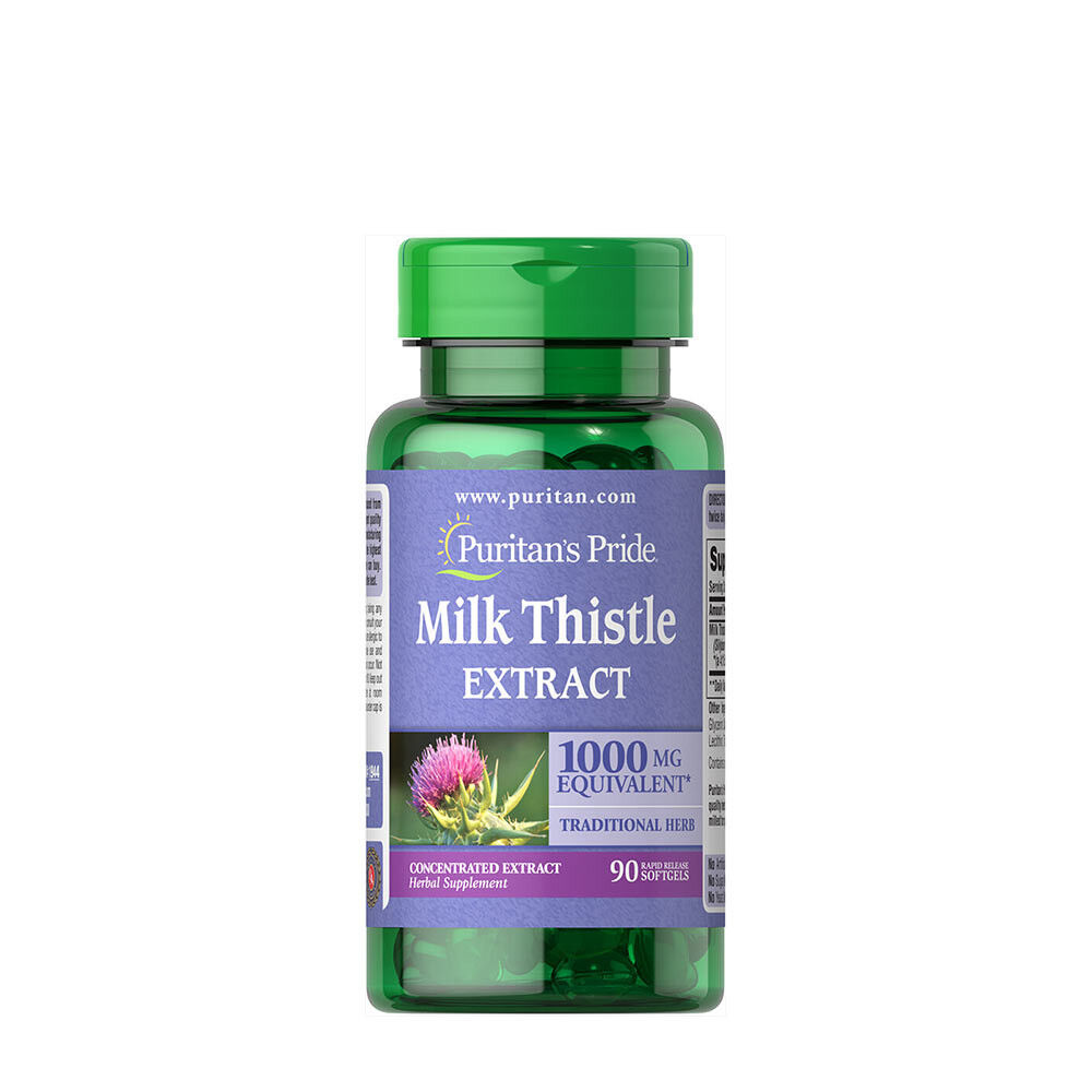 Puritans Pride Marietidsel 4:1-ekstrakt 1000 mg (silymarin) (90 bløde kapsler)