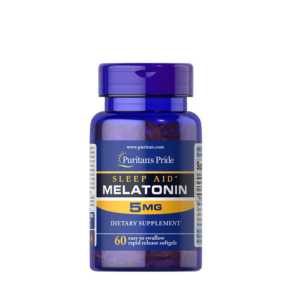 Puritan's Pride - Complément alimentaire pour le sommeil à base de mélatonine 5 mg (60 gélules molles) - Viking Supplements