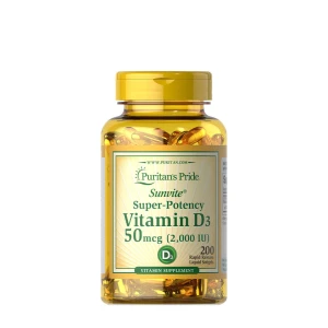 Puritans Pride Vitamine D3 2000 UI (200 gélules molles) - Viking Supplements