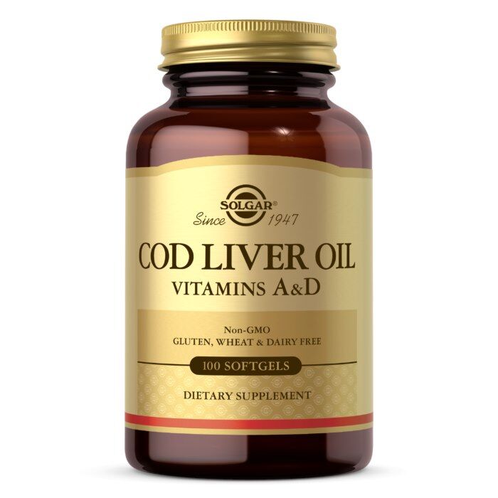 SOLGAR Huile de foie de morue - Vitamines A et D (100 gélules) - Viking Supplements