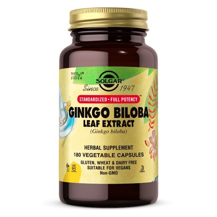 SOLGAR Extrait de feuilles de ginkgo biloba (180 gélules) - Viking Supplements