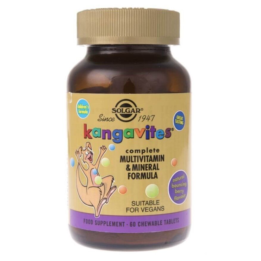 Solgar - Kangavites Multivitamin & Mineral, bouncing berry smag 60 tabletter