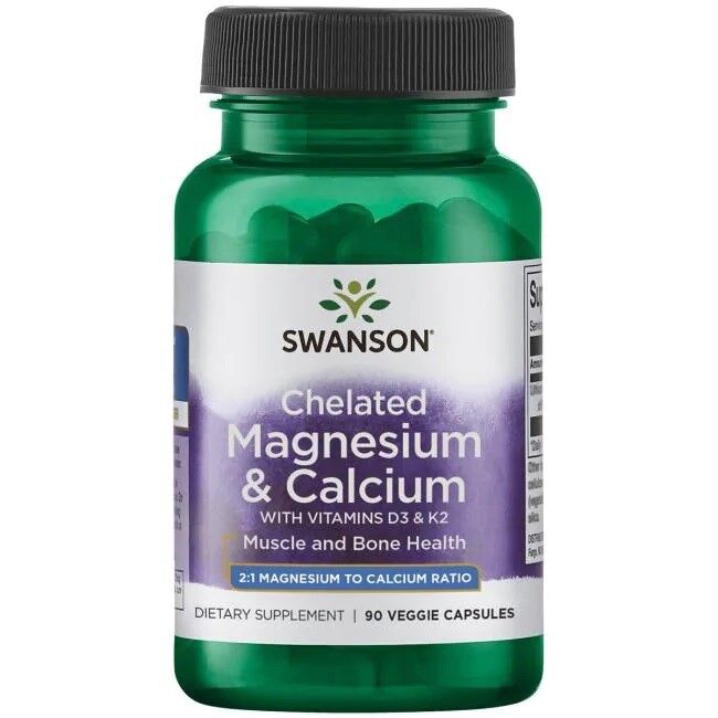 SWANSON Albion chelat af magnesium og calcium med D-3 og K-2