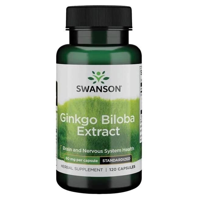 SWANSON Ginkgo Biloba-ekstrakt GinkgoSelect 60 mg 120 kapsler